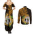 Northern Mariana Islands Ylang-ylang Mwarmwar Couples Matching Summer Maxi Dress and Long Sleeve Button Shirt Polynesian Gold Style LT9 - Polynesian Pride