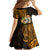 Northern Mariana Islands Ylang-ylang Mwarmwar Family Matching Off Shoulder Maxi Dress and Hawaiian Shirt Polynesian Gold Style LT9 - Polynesian Pride