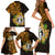 Northern Mariana Islands Ylang-ylang Mwarmwar Family Matching Short Sleeve Bodycon Dress and Hawaiian Shirt Polynesian Gold Style LT9 - Polynesian Pride