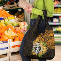 Northern Mariana Islands Ylang-ylang Mwarmwar Grocery Bag Polynesian Gold Style