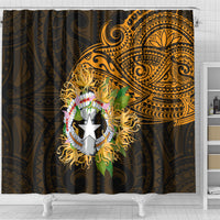 Northern Mariana Islands Ylang-ylang Mwarmwar Shower Curtain Polynesian Gold Style