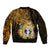 Northern Mariana Islands Ylang-ylang Mwarmwar Sleeve Zip Bomber Jacket Polynesian Gold Style LT9 - Polynesian Pride