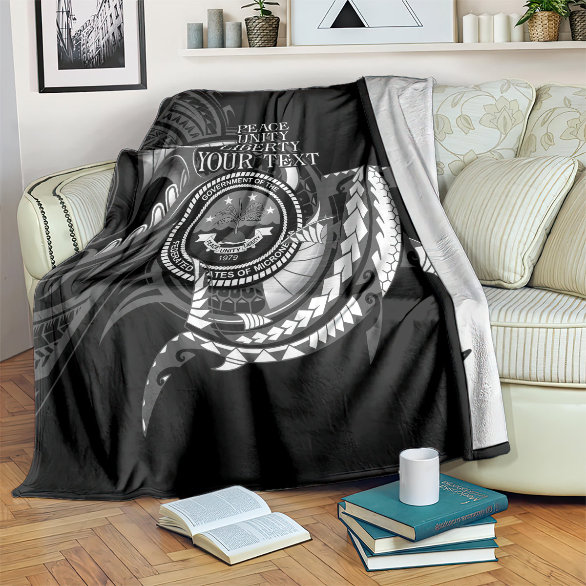 Personalised FSM Culture Day Blanket Hammerhead Shark Tribal 2024