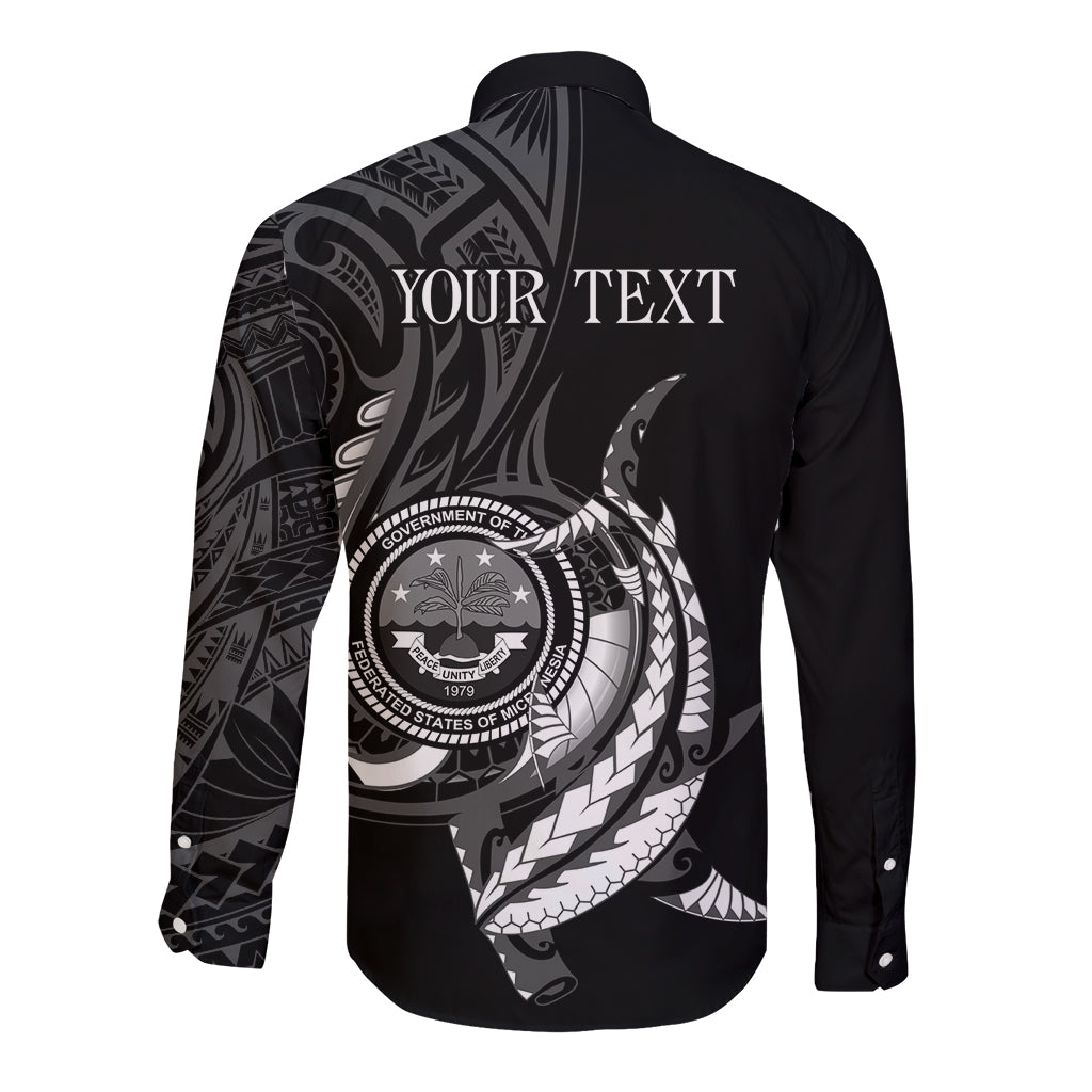 Personalised FSM Culture Day Long Sleeve Button Shirt Hammerhead Shark Tribal 2024 LT9 - Polynesian Pride