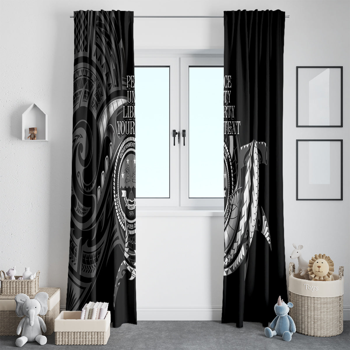 Personalised FSM Culture Day Window Curtain Hammerhead Shark Tribal 2024