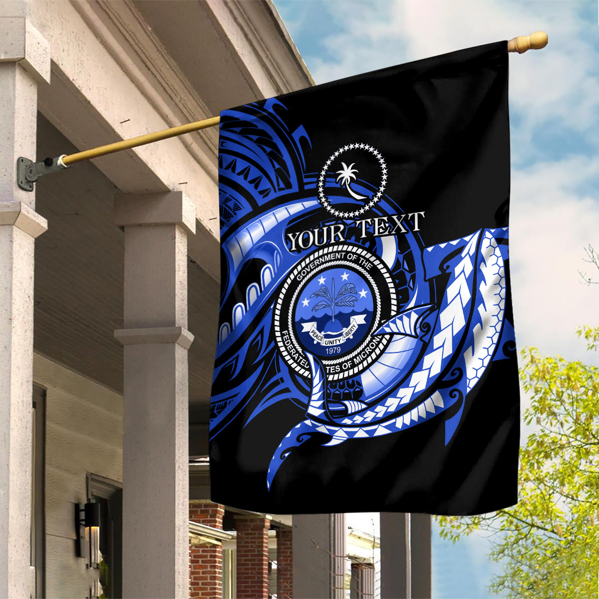 Personalised Chuuk FSM Culture Day Garden Flag Hammerhead Shark Tattoo 2024