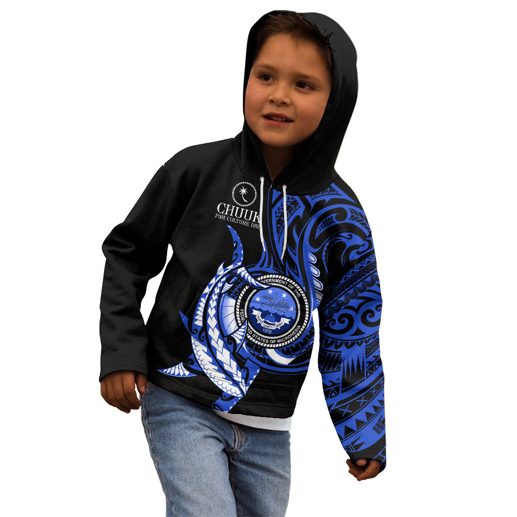 Personalised Chuuk FSM Culture Day Kid Hoodie Hammerhead Shark Tattoo 2024 LT9 - Polynesian Pride