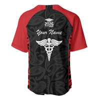 New Zealand Nurse RN 2026 Personalised Baseball Jersey Red Maori Pattern Cultural Pride LT9 - Polynesian Pride