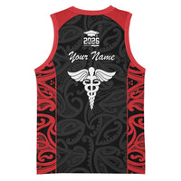 New Zealand Nurse RN 2026 Personalised Basketball Jersey Red Maori Pattern Cultural Pride LT9 - Polynesian Pride