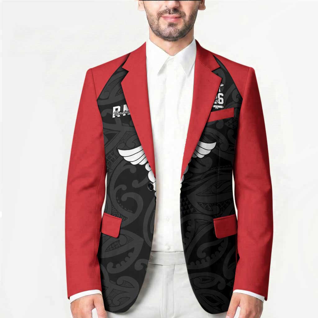 New Zealand Nurse RN 2026 Personalised Blazer Red Maori Pattern Cultural Pride LT9 - Polynesian Pride
