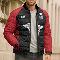 New Zealand Nurse RN 2026 Personalised Bomber Puffer Jacket Red Maori Pattern Cultural Pride LT9 - Polynesian Pride