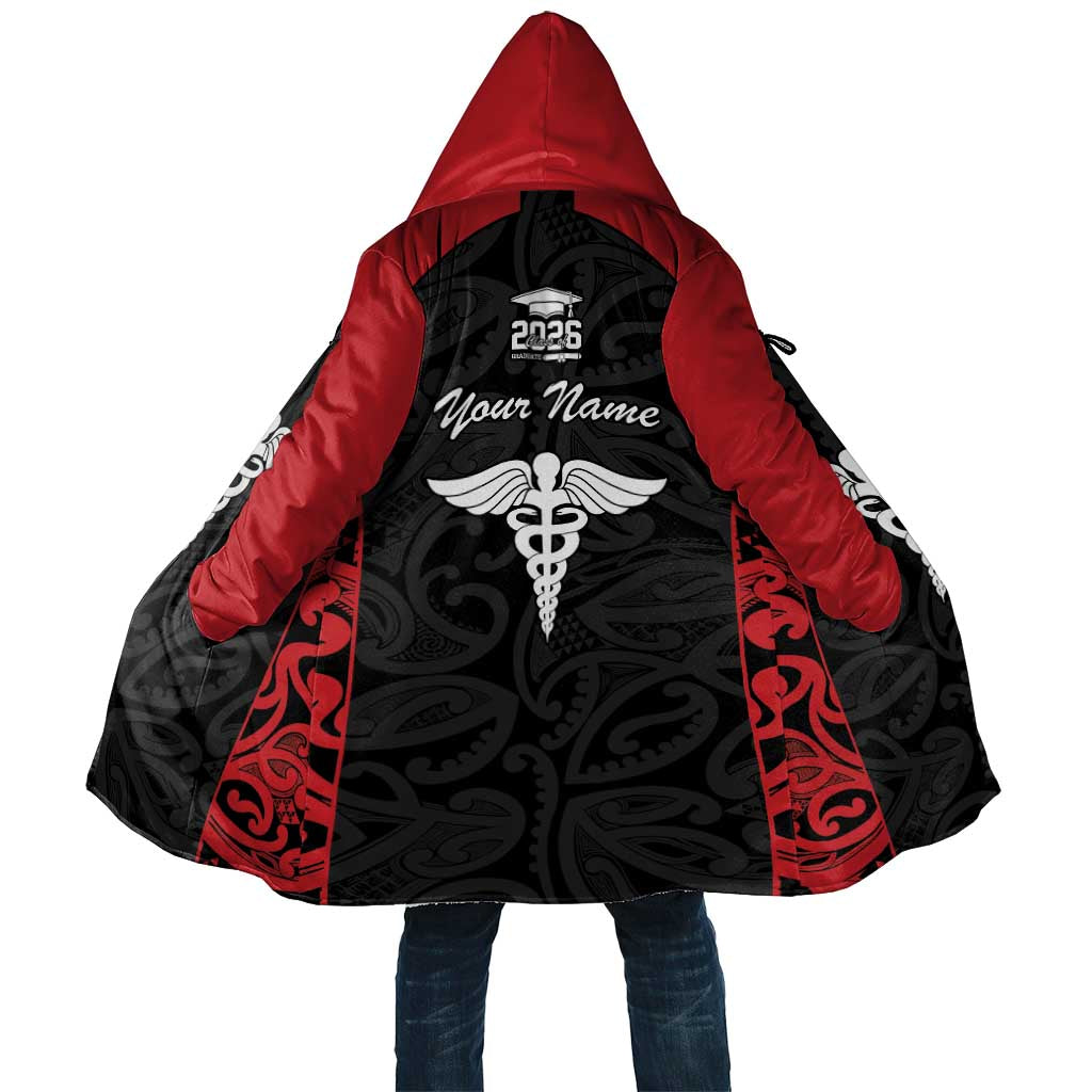 New Zealand Nurse RN 2026 Personalised Cloak Red Maori Pattern Cultural Pride LT9 Unisex Red - Polynesian Pride