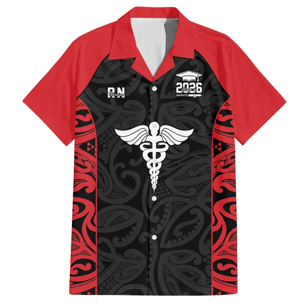 New Zealand Nurse RN 2026 Personalised Hawaiian Shirt Red Maori Pattern Cultural Pride