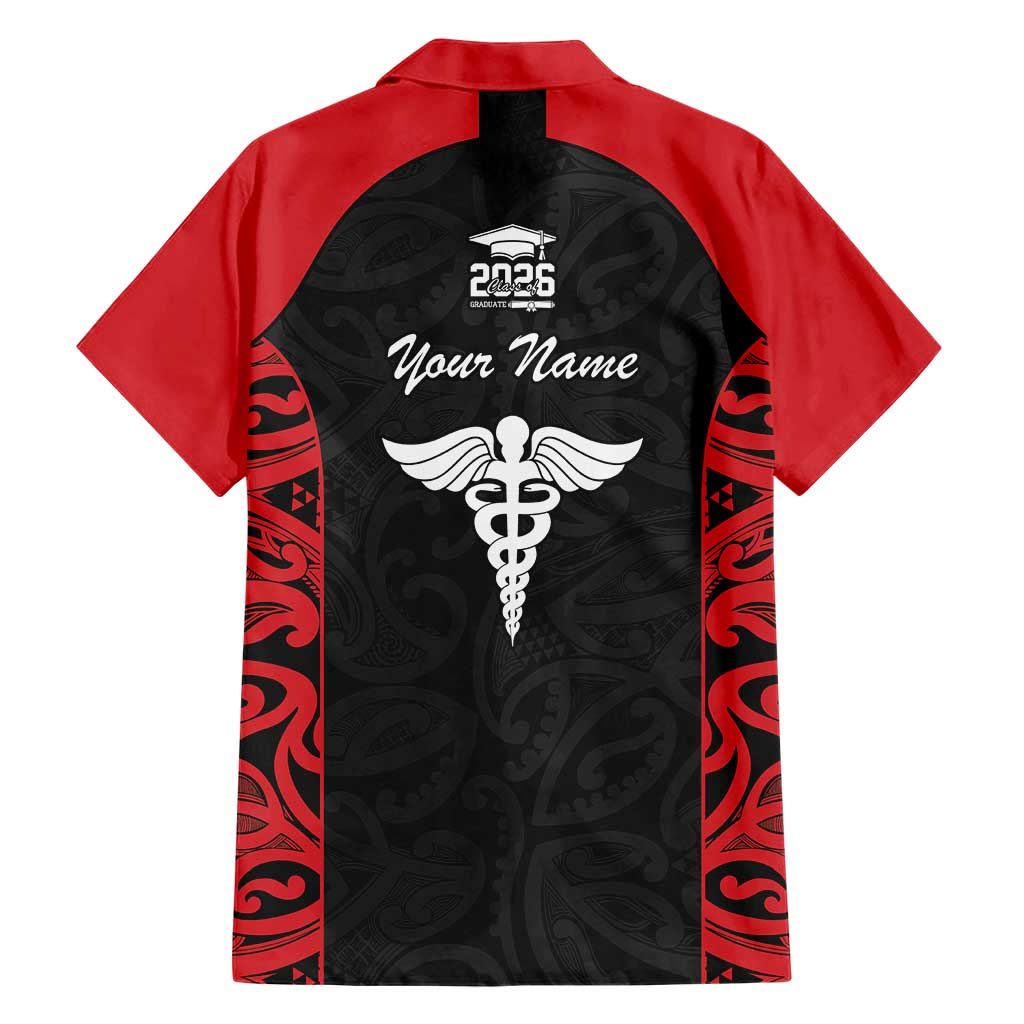 New Zealand Nurse RN 2026 Personalised Hawaiian Shirt Red Maori Pattern Cultural Pride LT9 - Polynesian Pride