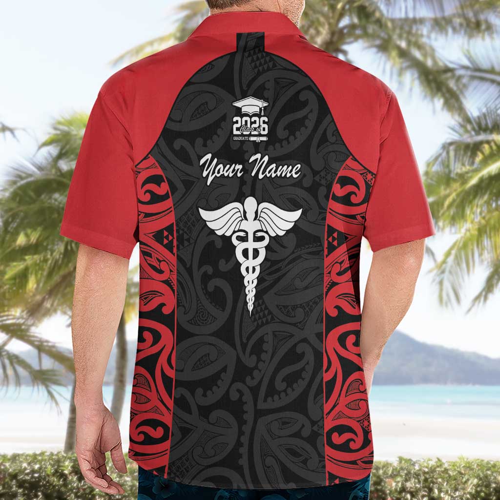 New Zealand Nurse RN 2026 Personalised Hawaiian Shirt Red Maori Pattern Cultural Pride LT9 - Polynesian Pride