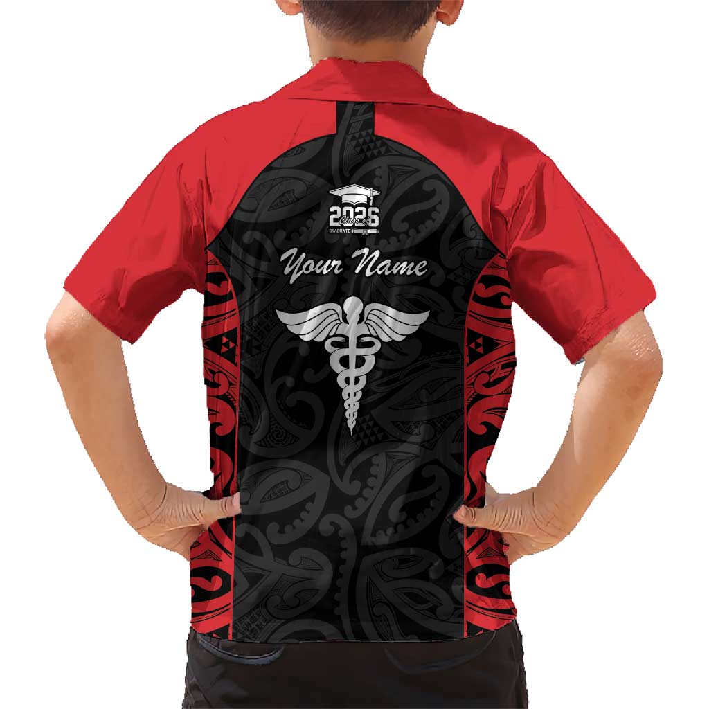 New Zealand Nurse RN 2026 Personalised Hawaiian Shirt Red Maori Pattern Cultural Pride LT9 - Polynesian Pride