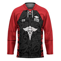 New Zealand Nurse RN 2026 Personalised Hockey Jersey Red Maori Pattern Cultural Pride LT9 Unisex Red - Polynesian Pride