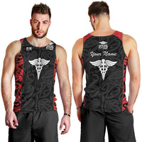 New Zealand Nurse RN 2026 Personalised Men Tank Top Red Maori Pattern Cultural Pride LT9 - Polynesian Pride