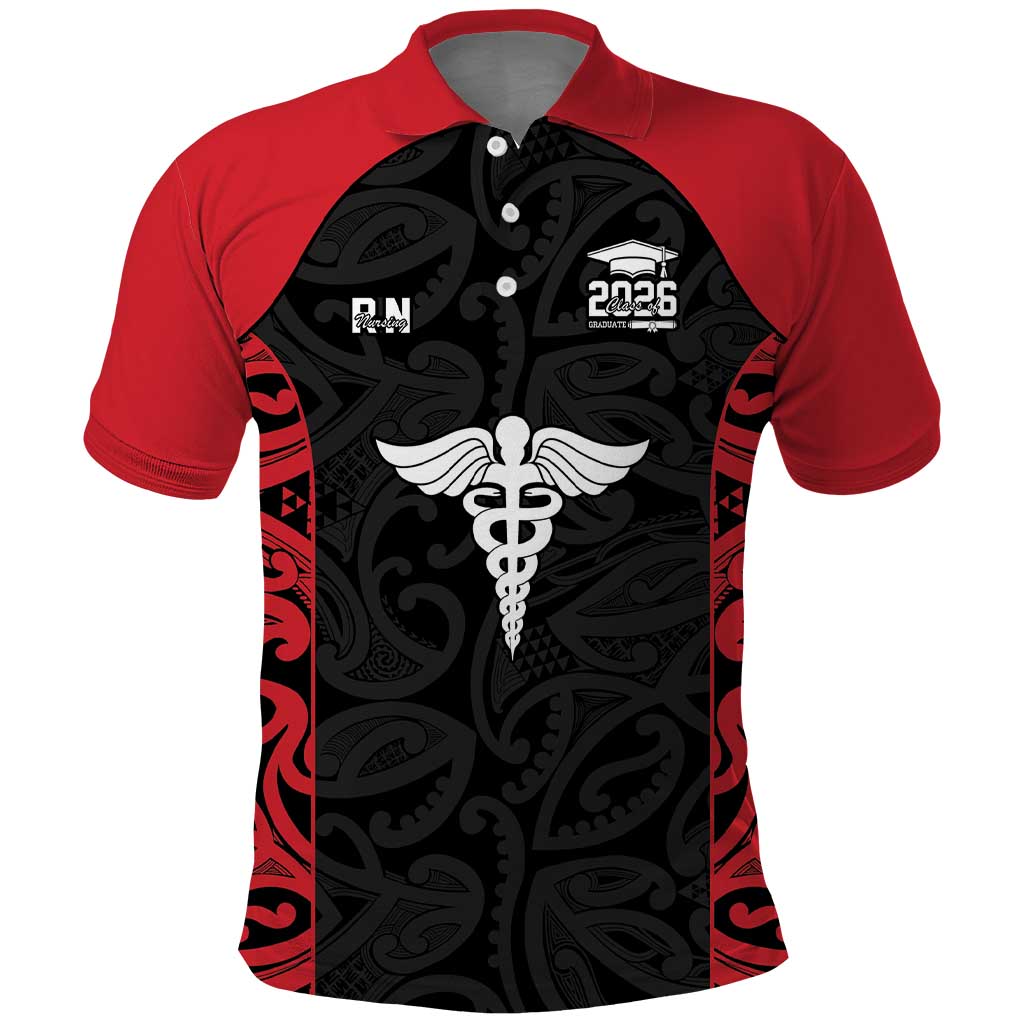 New Zealand Nurse RN 2026 Personalised Polo Shirt Red Maori Pattern Cultural Pride LT9 Red - Polynesian Pride