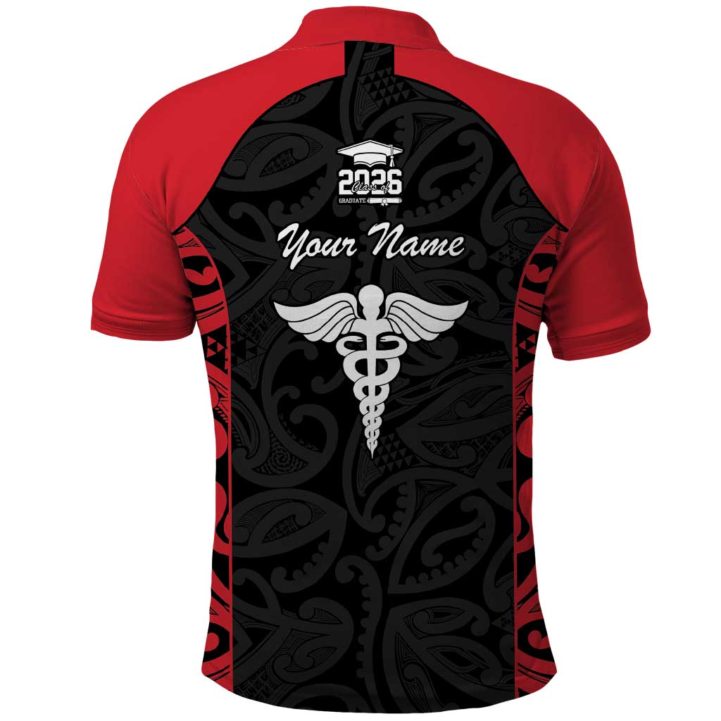 New Zealand Nurse RN 2026 Personalised Polo Shirt Red Maori Pattern Cultural Pride LT9 - Polynesian Pride