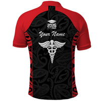 New Zealand Nurse RN 2026 Personalised Polo Shirt Red Maori Pattern Cultural Pride LT9 - Polynesian Pride