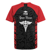 New Zealand Nurse RN 2026 Personalised Rugby Jersey Red Maori Pattern Cultural Pride LT9 - Polynesian Pride