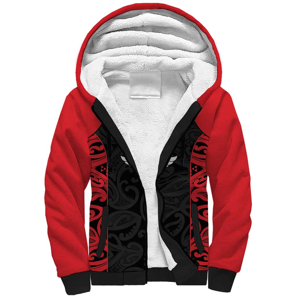 New Zealand Nurse RN 2026 Personalised Sherpa Hoodie Red Maori Pattern Cultural Pride LT9 Unisex Red - Polynesian Pride