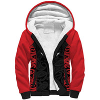 New Zealand Nurse RN 2026 Personalised Sherpa Hoodie Red Maori Pattern Cultural Pride LT9 Unisex Red - Polynesian Pride