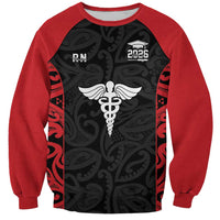 New Zealand Nurse RN 2026 Personalised Sweatshirt Red Maori Pattern Cultural Pride LT9 Unisex Red - Polynesian Pride