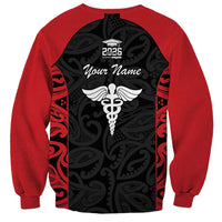 New Zealand Nurse RN 2026 Personalised Sweatshirt Red Maori Pattern Cultural Pride LT9 - Polynesian Pride