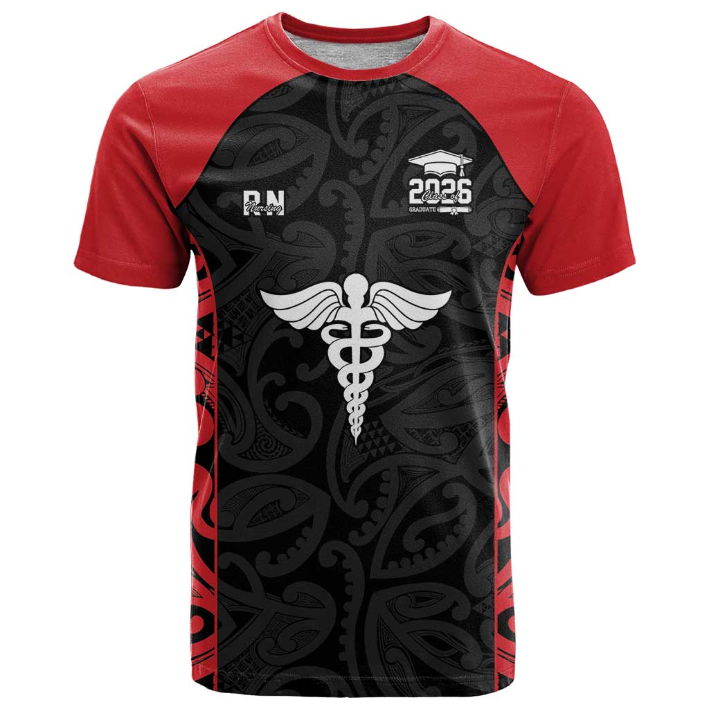 New Zealand Nurse RN 2026 Personalised T Shirt Red Maori Pattern Cultural Pride LT9 Red - Polynesian Pride