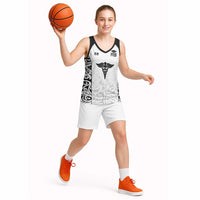 New Zealand Nurse RN 2026 Personalised Basketball Jersey White Maori Pattern Cultural Pride