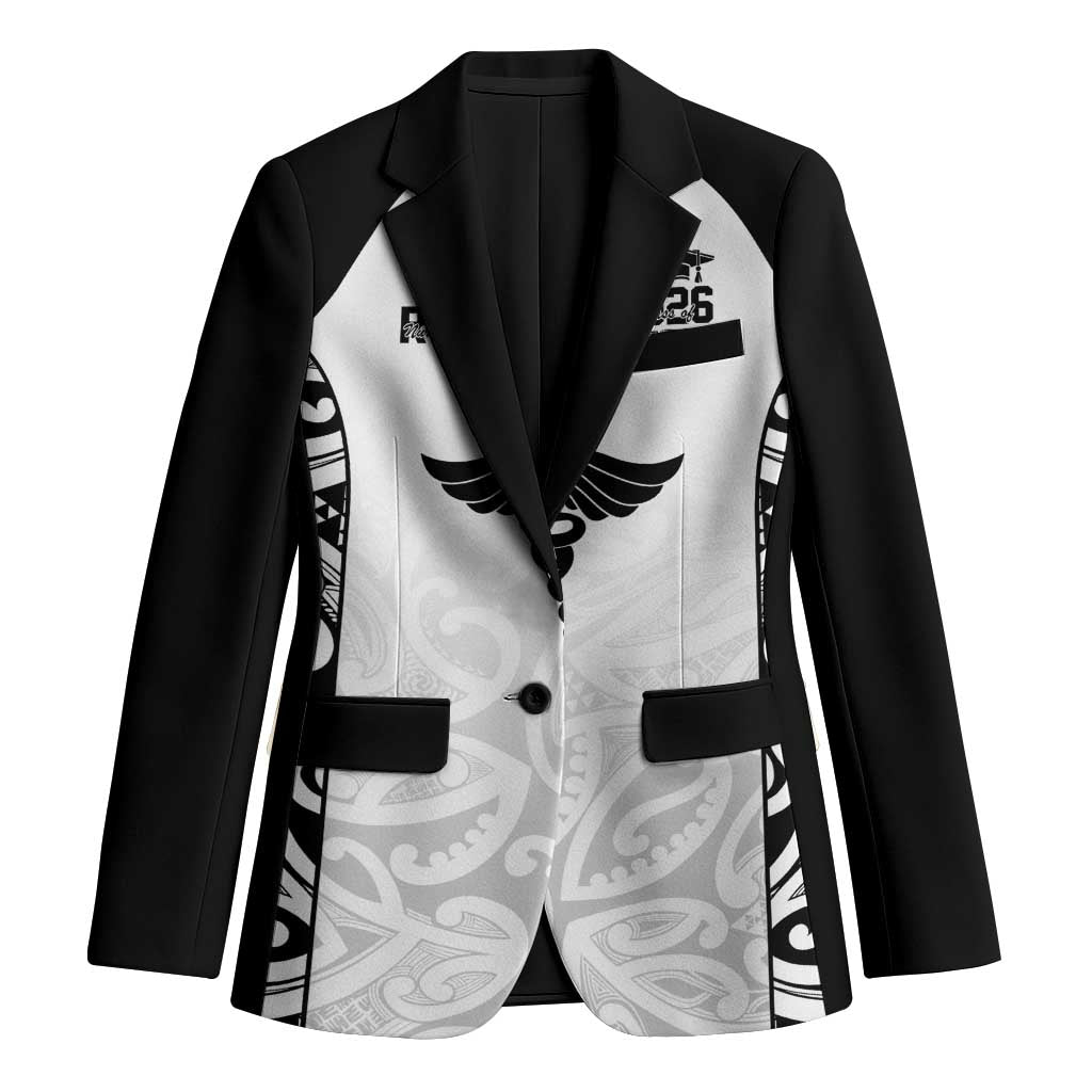 New Zealand Nurse RN 2026 Personalised Blazer White Maori Pattern Cultural Pride LT9 Unisex White - Polynesian Pride