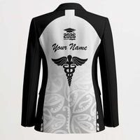 New Zealand Nurse RN 2026 Personalised Blazer White Maori Pattern Cultural Pride LT9 - Polynesian Pride