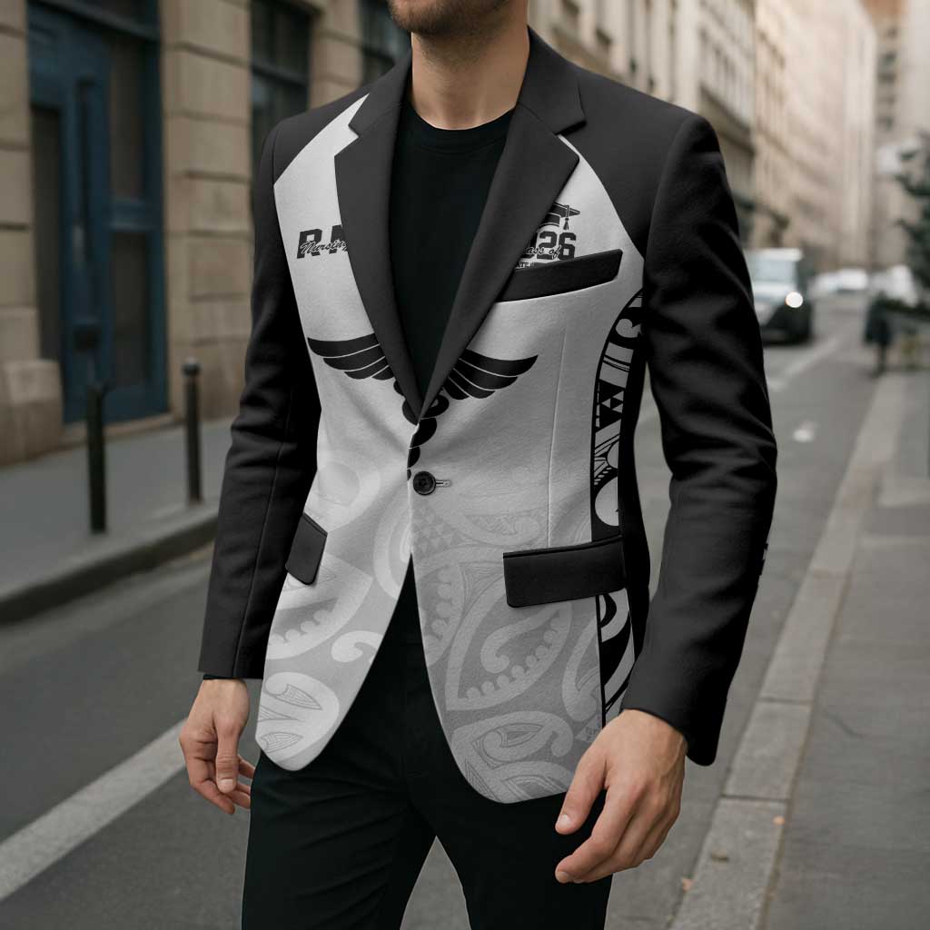 New Zealand Nurse RN 2026 Personalised Blazer White Maori Pattern Cultural Pride LT9 - Polynesian Pride