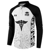New Zealand Nurse RN 2026 Personalised Button Sweatshirt White Maori Pattern Cultural Pride LT9 - Polynesian Pride