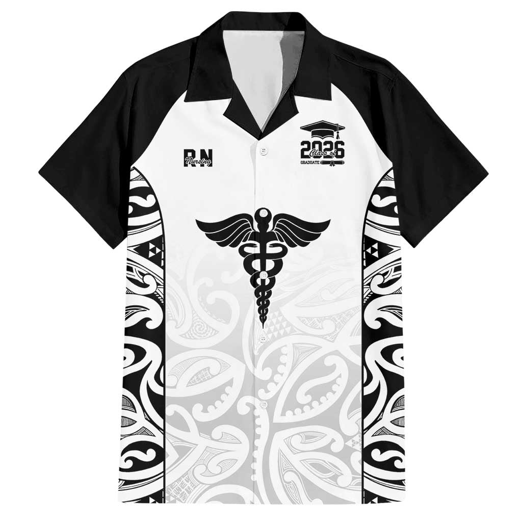 New Zealand Nurse RN 2026 Personalised Hawaiian Shirt White Maori Pattern Cultural Pride