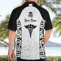 New Zealand Nurse RN 2026 Personalised Hawaiian Shirt White Maori Pattern Cultural Pride LT9 - Polynesian Pride