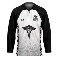 New Zealand Nurse RN 2026 Personalised Hockey Jersey White Maori Pattern Cultural Pride LT9 Unisex White - Polynesian Pride