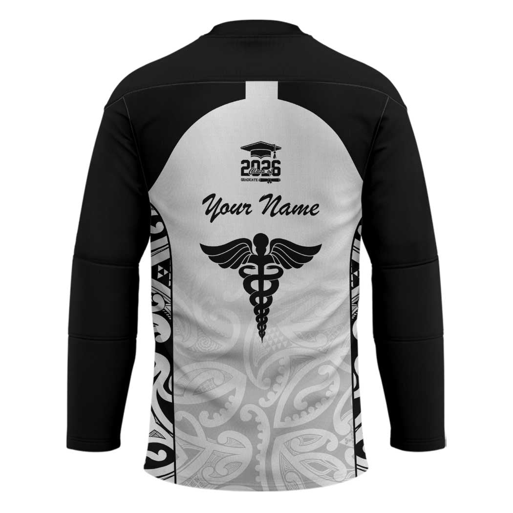 New Zealand Nurse RN 2026 Personalised Hockey Jersey White Maori Pattern Cultural Pride LT9 - Polynesian Pride