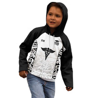 New Zealand Nurse RN 2026 Personalised Kid Hoodie White Maori Pattern Cultural Pride