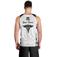 New Zealand Nurse RN 2026 Personalised Men Tank Top White Maori Pattern Cultural Pride LT9 - Polynesian Pride