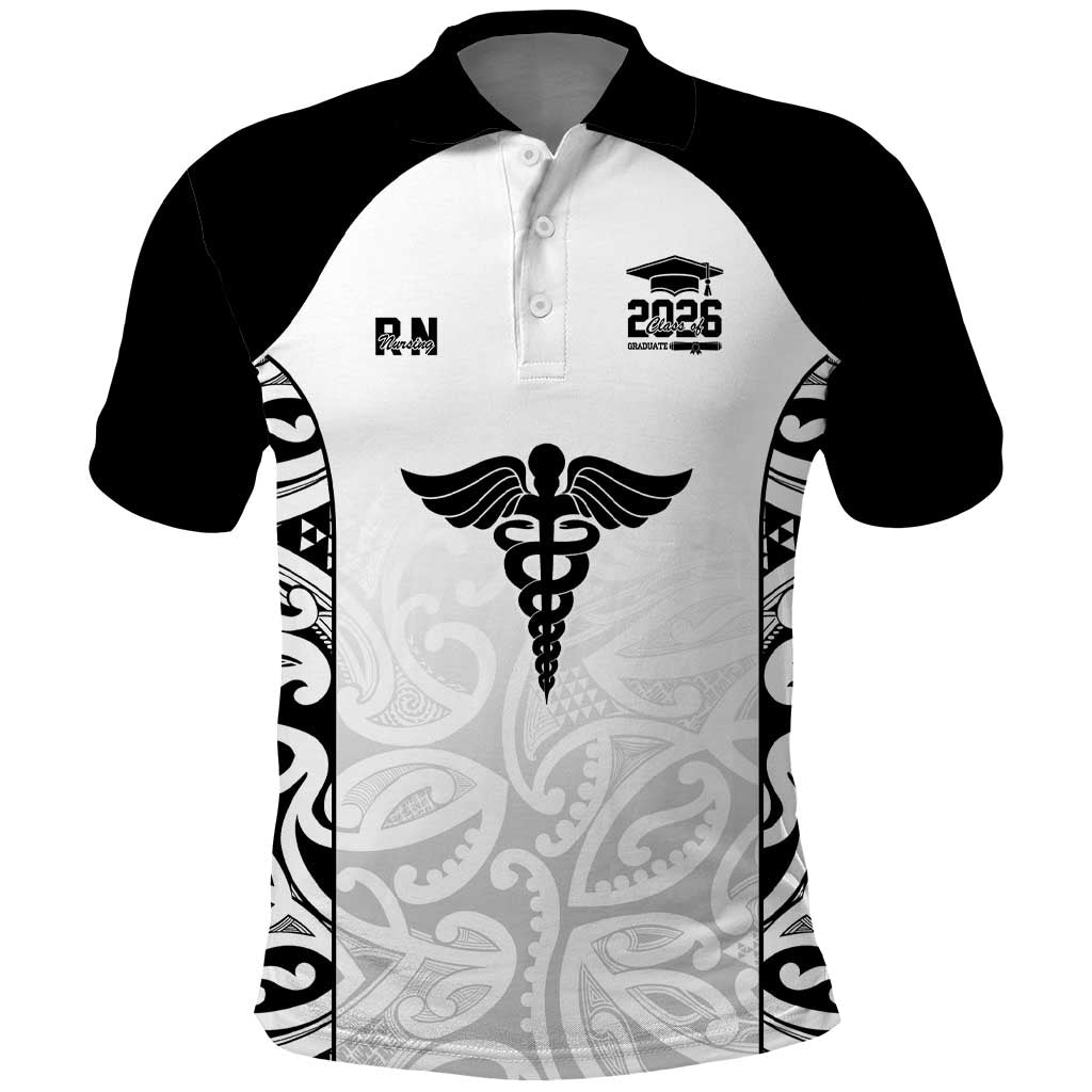 New Zealand Nurse RN 2026 Personalised Polo Shirt White Maori Pattern Cultural Pride LT9 White - Polynesian Pride