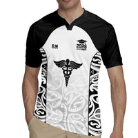 New Zealand Nurse RN 2026 Personalised Rugby Jersey White Maori Pattern Cultural Pride LT9 - Polynesian Pride
