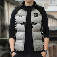 New Zealand Nurse RN 2026 Personalised Sleeveless Puffer Jacket White Maori Pattern Cultural Pride LT9 - Polynesian Pride