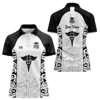New Zealand Nurse RN 2026 Personalised Women Polo Shirt White Maori Pattern Cultural Pride