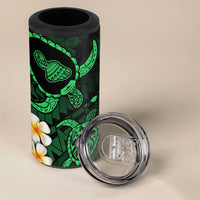 Hawaii Maui Islands Pacific Plumeria 4 in 1 Can Cooler Tumbler Green Polynesian Tattoo