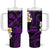 Hawaii Oahu Islands Pacific Plumeria Tumbler With Handle Purple Polynesian Tattoo