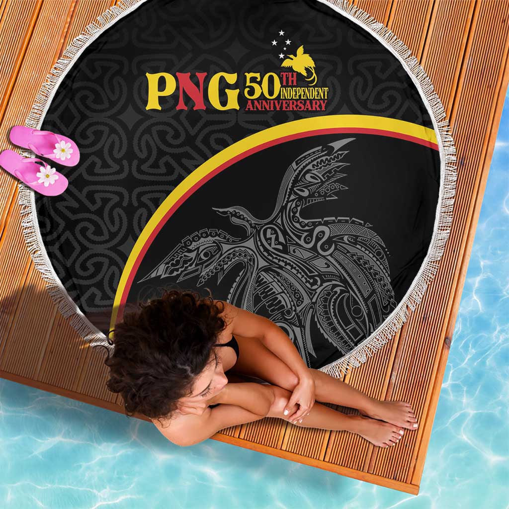 Papua New Guinea 50th Independence Day Beach Blanket Simple Oro Tapa Pattern LT9 - Polynesian Pride
