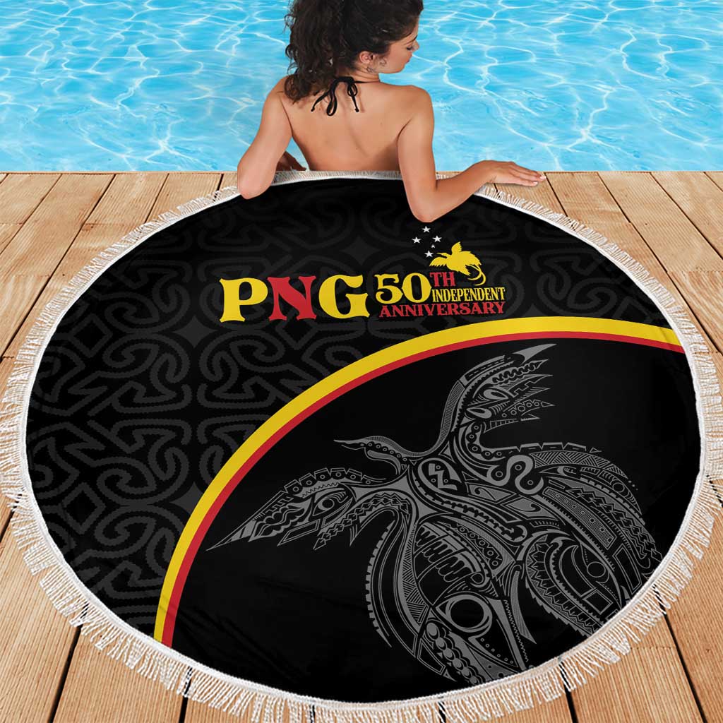 Papua New Guinea 50th Independence Day Beach Blanket Simple Oro Tapa Pattern LT9 - Polynesian Pride